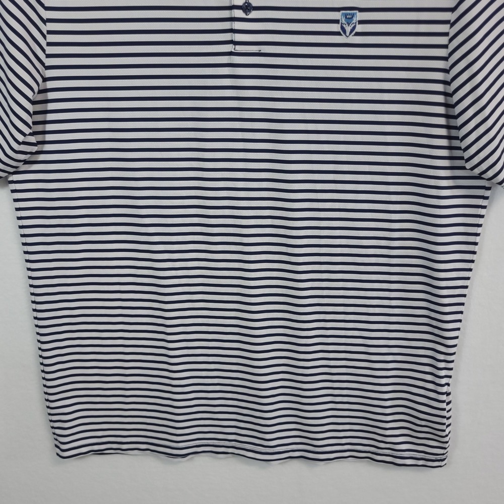 KJUS Luis Stripe Polo Shirt Mens XL Blue White MG60-F00 Short Sleeve Golf - Picture 9 of 16